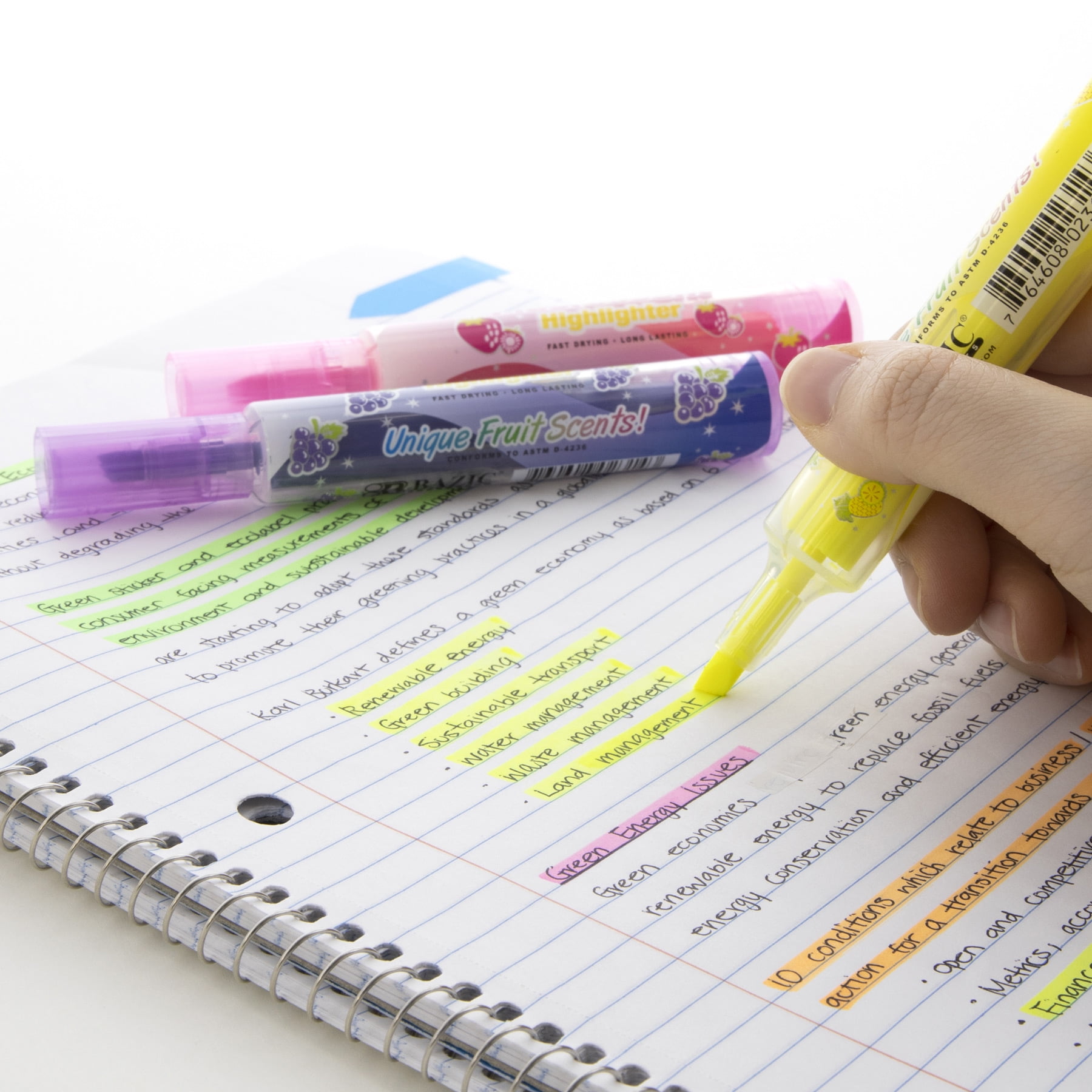 BAZIC Fruit Scented Highlighters Chisel Broad Line Marker(3/Pack), 24-Packs