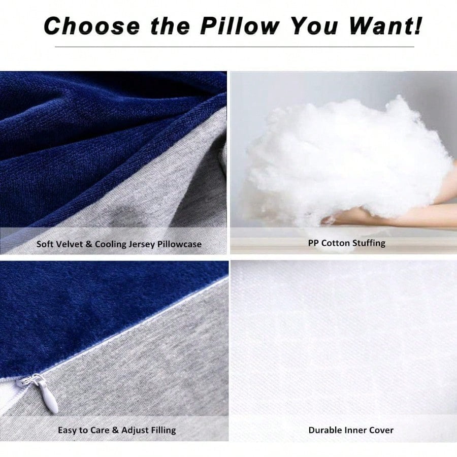 60 Inch Pregnancy Pillow Detachable U Shape Full Body Pillow For Maternity Support Sleeping Pillow For Pregnant Women GreyBlueVelvetJersey