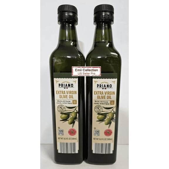 Priano Extra Virgin Olive Oil Mild Taste 16.9fl oz 500ml (2 Bottles)