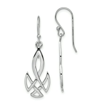925 Sterling Silver Irish Claddagh Celtic Knot Shepherd Hook Drop Dangle Chandelier Earrings