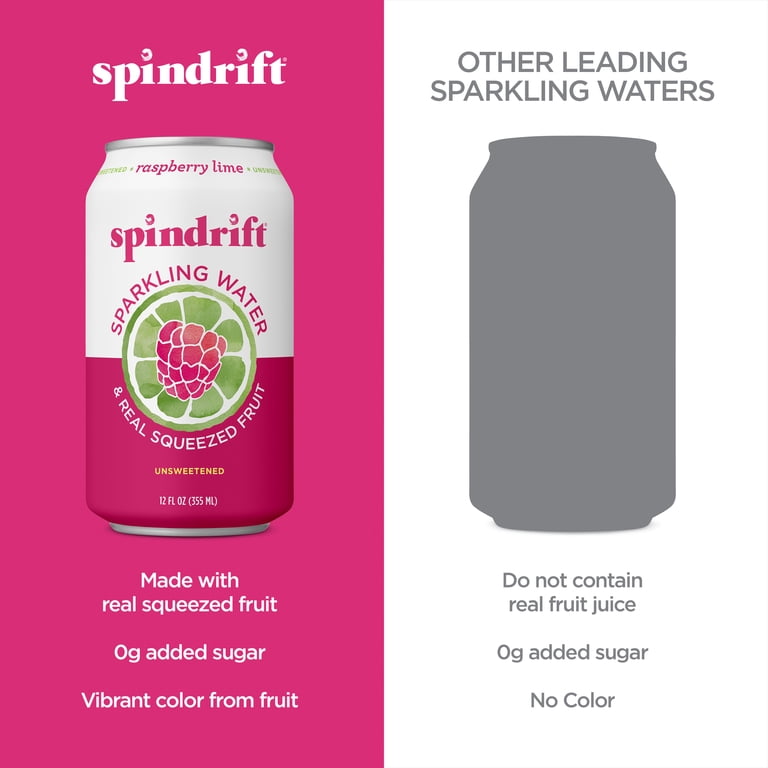 Spindrift Raspberry Lime Sparkling Water, 12 fl oz, 8 Pack photo 4