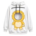 thumbnail image 6 of Pet Pouch Hoodie Sweatshirt for Women Men Long Sleeve Drawstring Oversized Pullover with Front Pet Pouch Cute Xmas Cartoon Animal Graphic Casual Wear for Cat Dog Lovers Saffron XXXL, 6 of 6