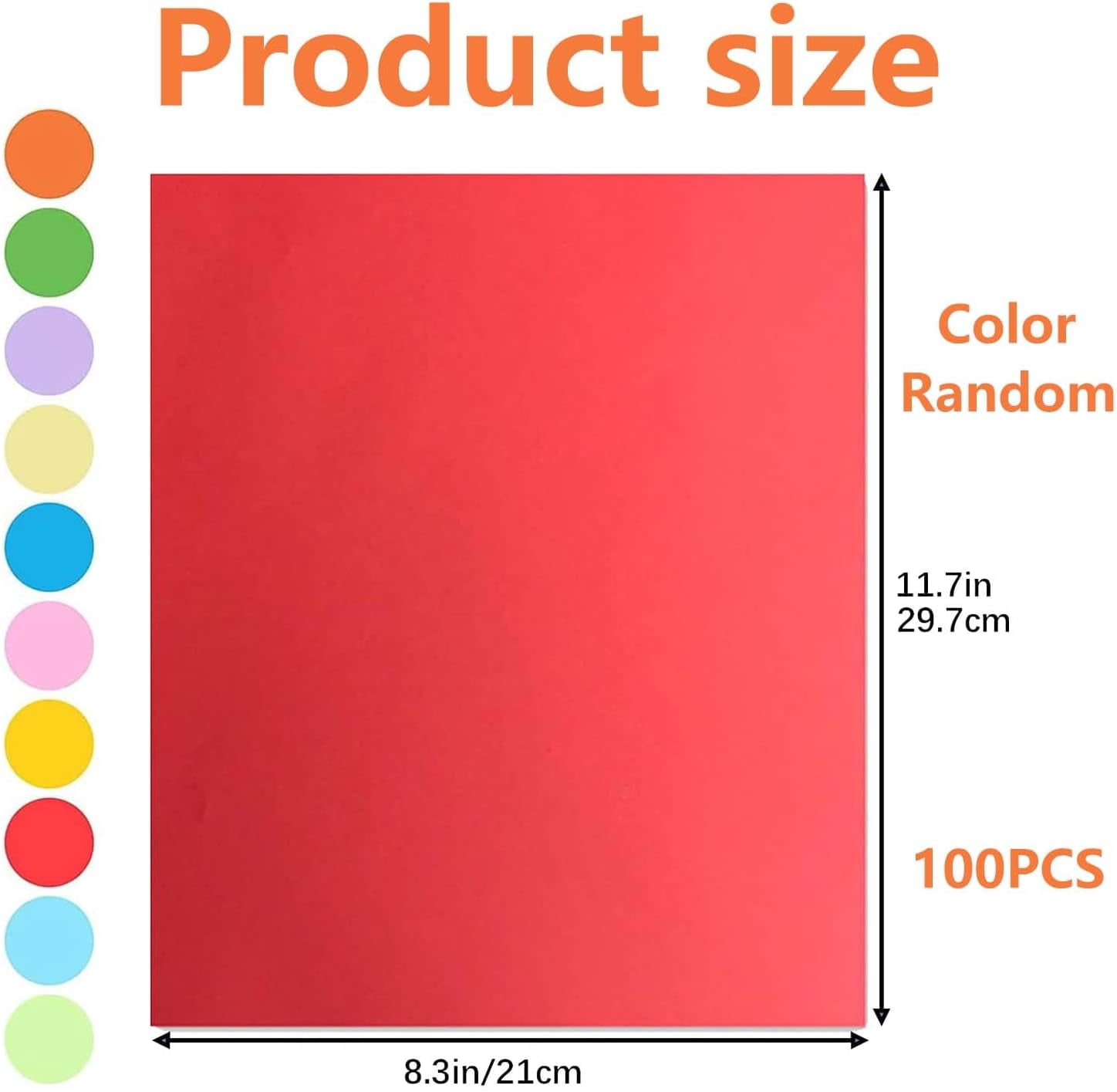100 Sheets A4 Coloured Paper - Assorted Colours for DIY Arts & Crafts/Paper Cutting/Drawing/Origami