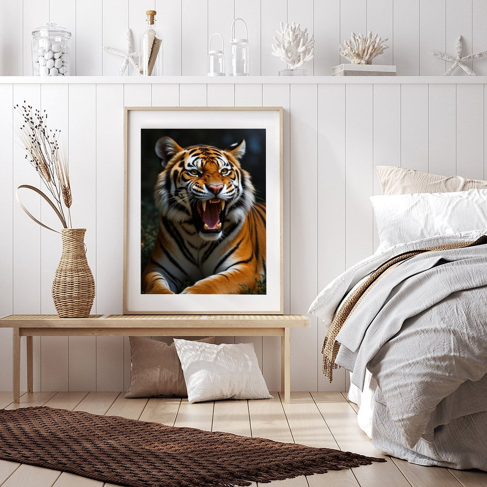 Diamond Art Kits for Adults - 5d Roaring Tiger In Jungle Majesty Diamond Painting for Adults, Diamond Art for Adults Beginners, Diamond Painting Kits for Adults for Home Wall Decor