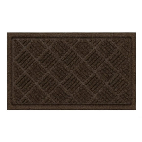 Paillasson en parquet robuste StepGuard, 3 pieds x 4 pieds, contours, brun cacao
