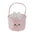 thumbnail image 2 of AURIGATE Easter Bunny Cloth Basket, 9.06×5.51 Inch Easter Egg Bucket, Reusable Easter Treat Bag for Egg Hunt, Party Favors, Home Decor, 2 of 6