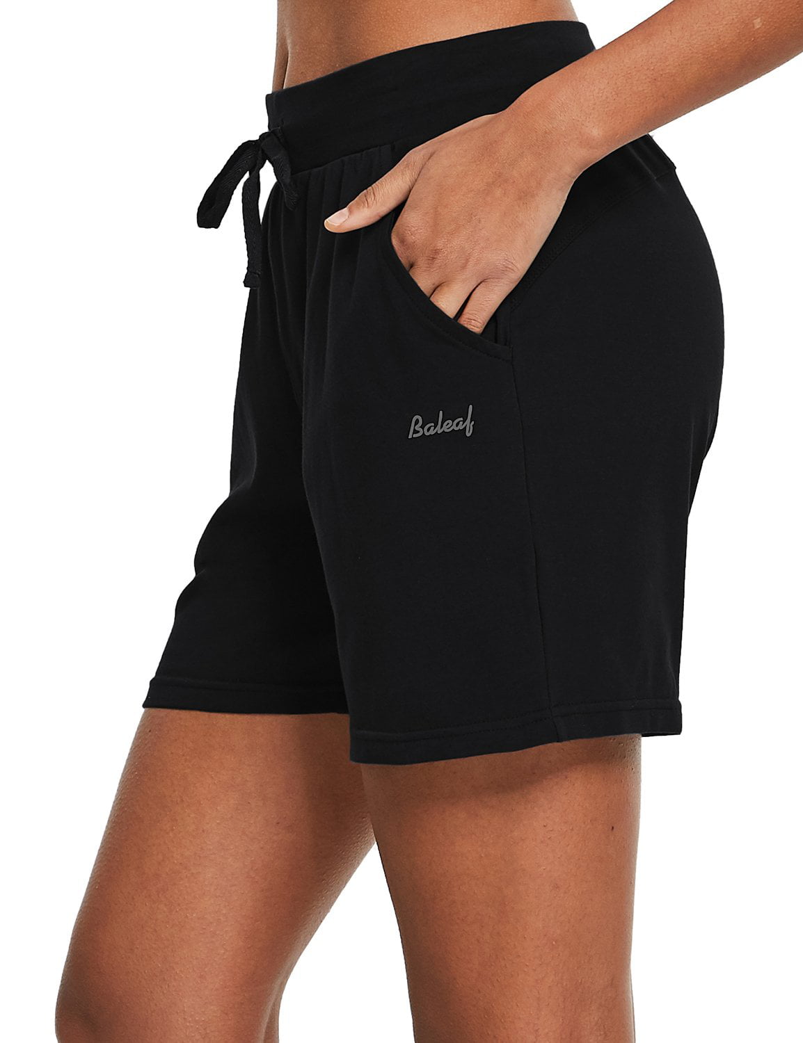 BALEAF Womens 5 Lightweight Cotton Yoga Pocketed Lounge Walking Shorts Pajama Activewear Travel Shorts