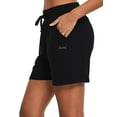 thumbnail image 4 of Baleaf Women's Lightweight Pocketed Walking Shorts Pajama Activewear Black Size XXL, 4 of 5