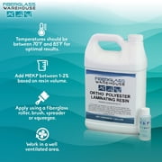Fiberglass Warehouse Ortho Polyester Laminating Resin Multicolor, 4 Gallons