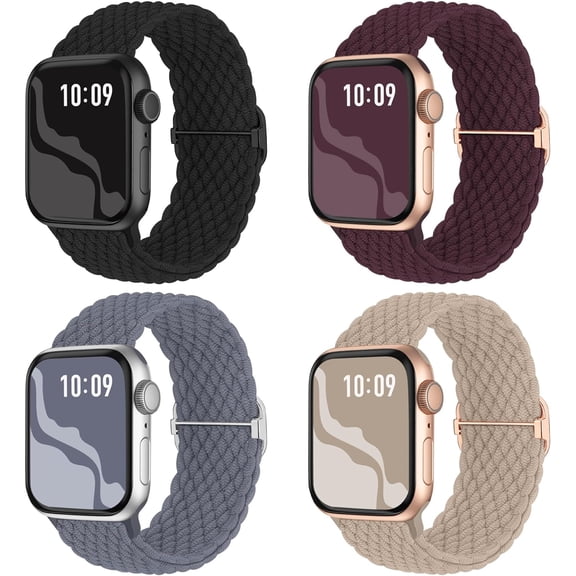 EIKODO-Braided Stretchy Solo Loop Compatible for Apple Watch Band 38mm 40mm 41mm 42mm 44mm 45mm 46mm 49mm for Women Men, Nylon Elastic Straps Wristbands for iWatch Series 10 9 8 7 6 SE 5 4 3 2 Ultra