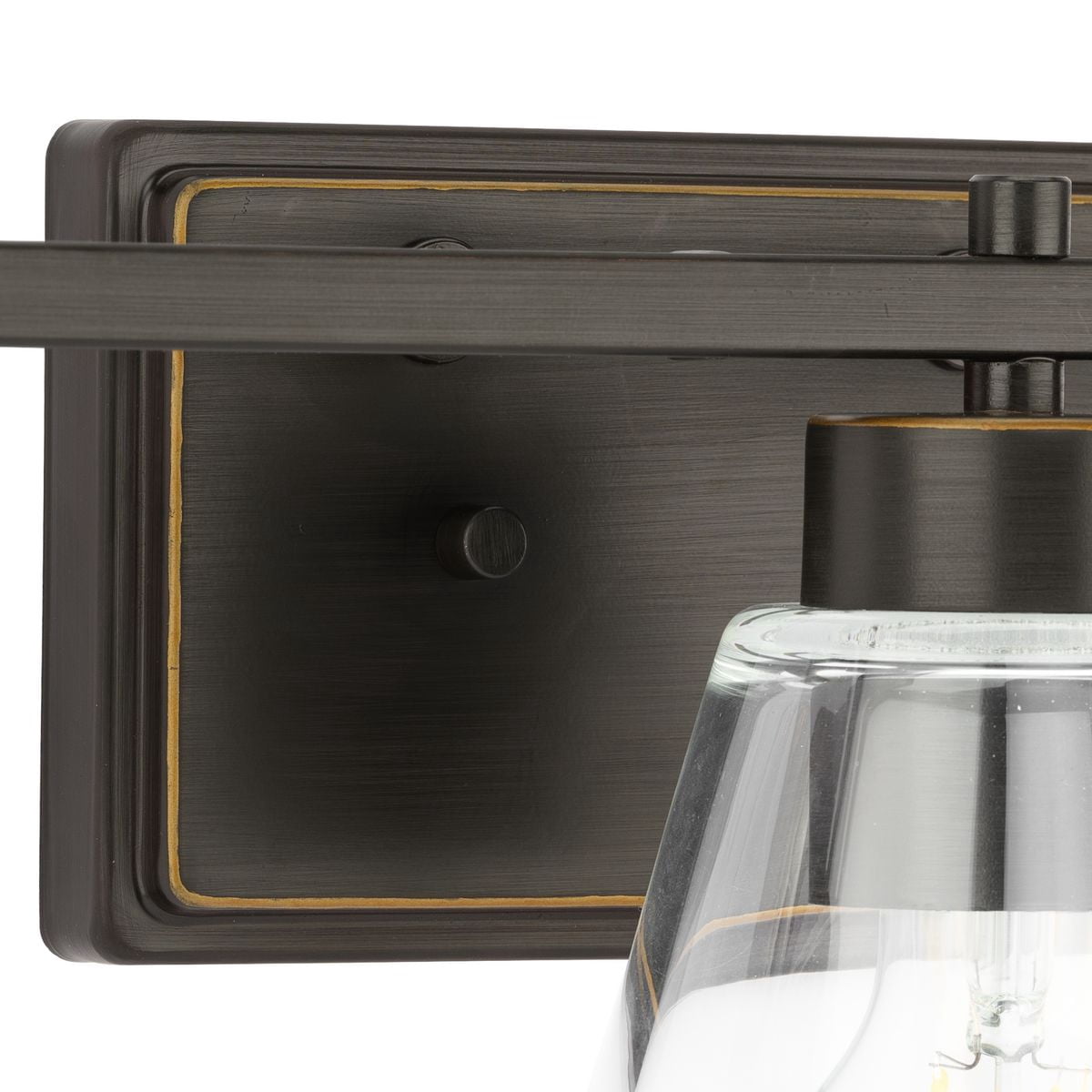Better Homes and Gardens 22" Modern Dimmable 3-Light Bronze Medium Base Bulb Bathroom Light with Clear Glass Shade