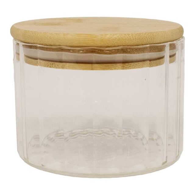 Recipiente Home Trends de Vidrio con Tapa de Bambú 300 ml