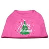 Scribbled Merry Christmas Screenprint Shirts Bright Pink XXL (18)