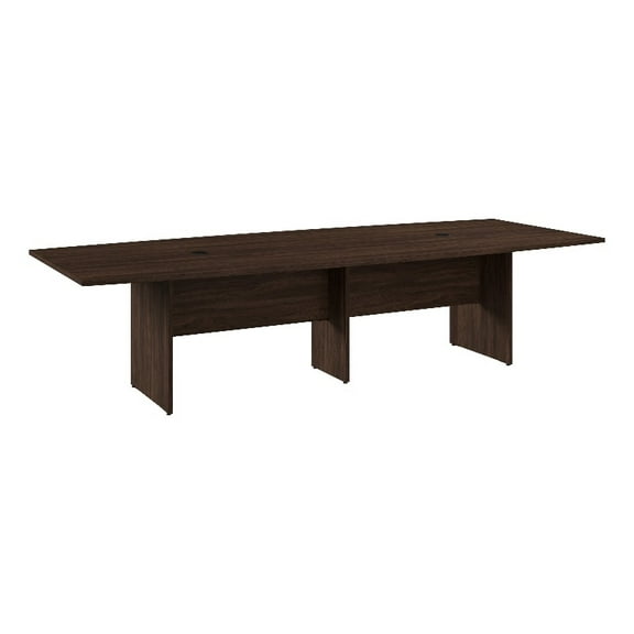 BBF 120"W Boat Shaped Engineered Wood Conference Table in Black Walnut