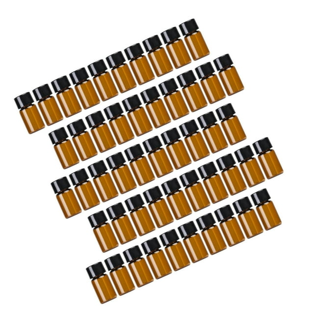 kurtrusly 50x Refillable Glass Bottles Durable Mini for Fragrance Samples 3ml Concave Plug