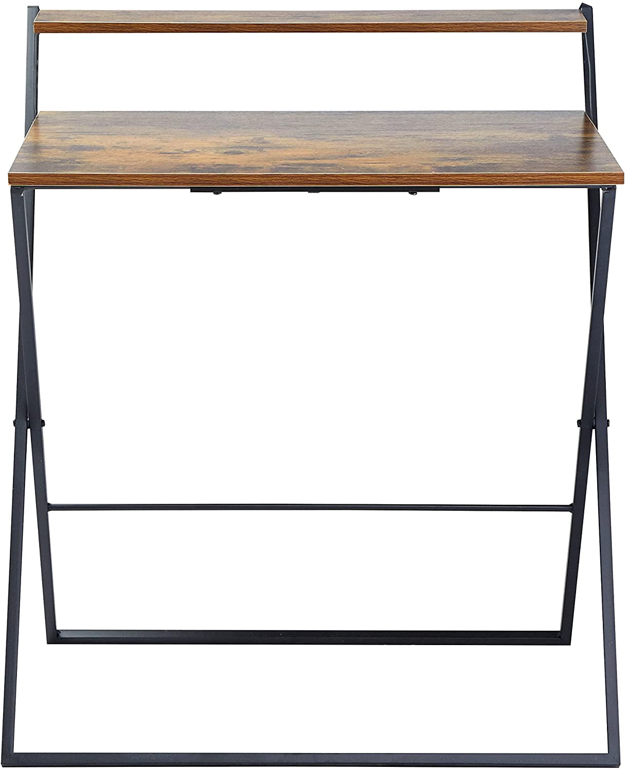 Urban Shop 2-Tier Wood and Steel Folding Desk