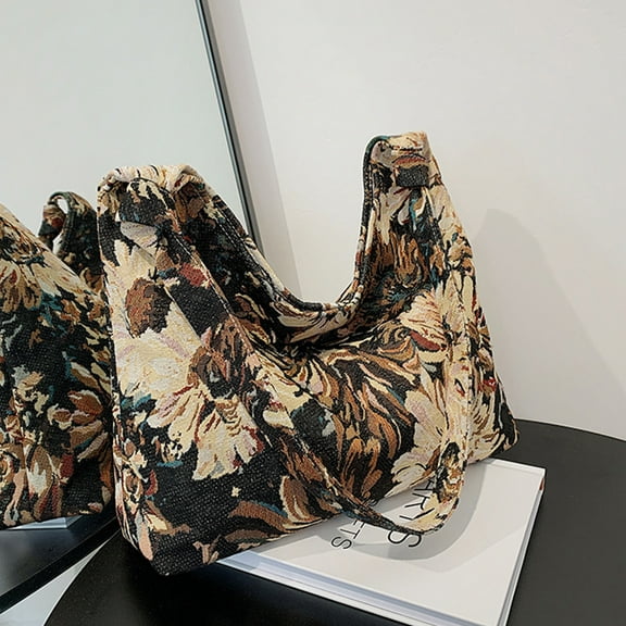 Konghyp Women's Canvas Tote Bag, Large Capacity Shoulder Bag, Fashionable Handbag with Multi-Pockets, Ideal for Work, Travel, Shopping, Casual Use