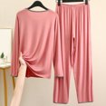 thumbnail image 2 of BLVB Women's 2 Piece Lounge Outfits Casual Soft Long Sleeve Crewneck Tops and Pants Sets Sleepwear Pjs L-XXL, 2 of 5