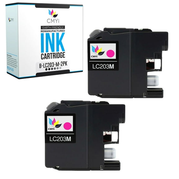 CMYi LC203 Magenta 2-Pack Ink Cartridges compatible for Brother LC203 - MFC J4320DW, J4420DW, J460DW, J4620DW, J480DW, J485DW, J5520DW, J5620DW, J5720DW, J680DW, J880DW, J885DW (2 Magenta)