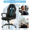 thumbnail image 3 of Dkelincs Teen Fibreboard Gaming Chair with 360 Degree Rolling Wheels and Lumbar Support, Black, 3 of 8