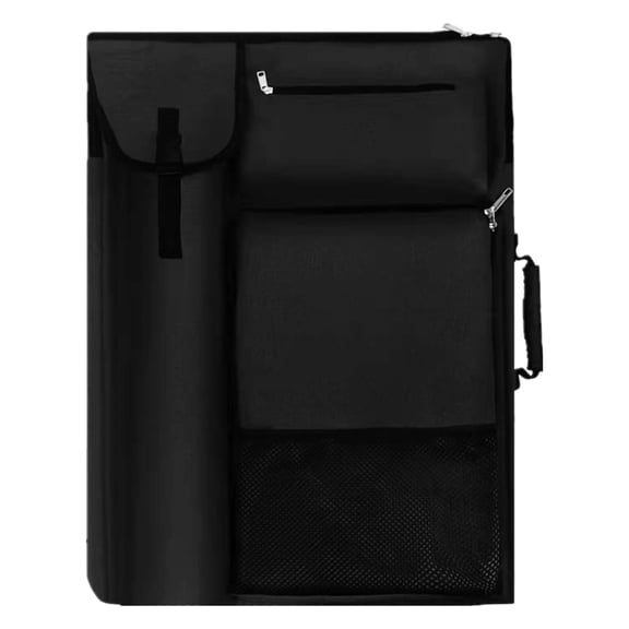 Art Portfolio Case 19 x 25,Drawing Portfolio Case with Backpack for Artist, Portfolio Folder for Artwork Sketch Canvas Board(Black)