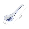 thumbnail image 2 of 2 Pieces Ceramic Soup Ladle, Chinese Blue and White Porcelain Printing Ladle Spoons Ceramic Soup Spoons for Cooking, Stirring, Pouring, Ladles for Serving, 2 of 3