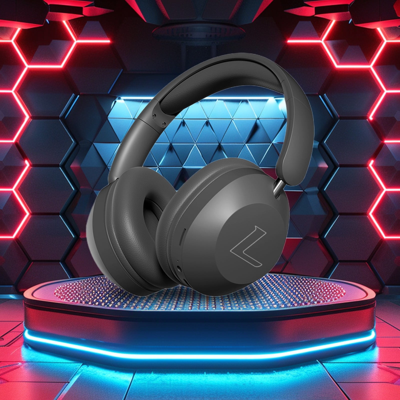 Wireless Over-Ear Headphones - Hi-Res Audiophile Sound, Adaptive Noise Cancellation, Parametric EQ, 60 Hour Battery Life, Includes USB-C Low-Latency Bluetooth Adapter,Black