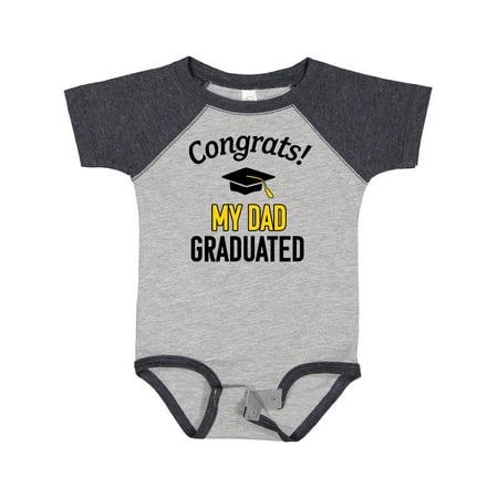 

Inktastic Congrats! My Dad Graduated with Cap Gift Baby Boy or Baby Girl Bodysuit