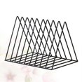 thumbnail image 3 of Small Book Organizer 1Pack Triangle Document Storage Rack for Office Desktop in Black Color, 3 of 3