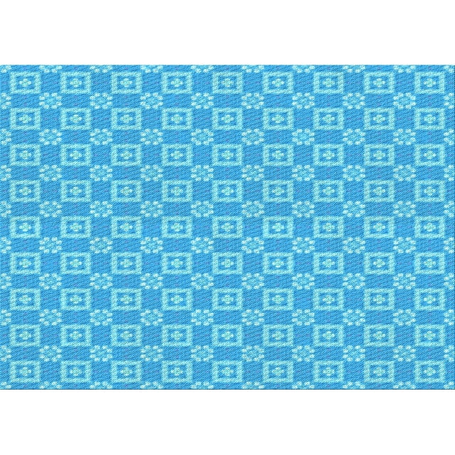 Ahgly Company Machine Washable Indoor Rectangle Transitional Bright Turquoise Blue Area Rugs, 4' x 6'