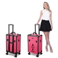thumbnail image 2 of Byootique Rolling Makeup Train Case Cosmetic Storage Organizer Trolley 2 Drawers, 2 of 8