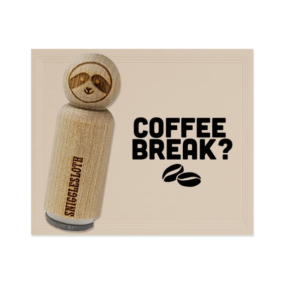 Coffee Break with Beans Rubber Stamp for Scrapbooking Crafting Stamping - Mini 1/2 Inch