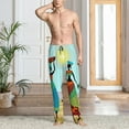 thumbnail image 6 of Lsque African Women Print Men's Pajama Pants, Lounge Pant - Comfortable Home Wear,Elastic Waistband, Stylish Design-Medium, 6 of 9