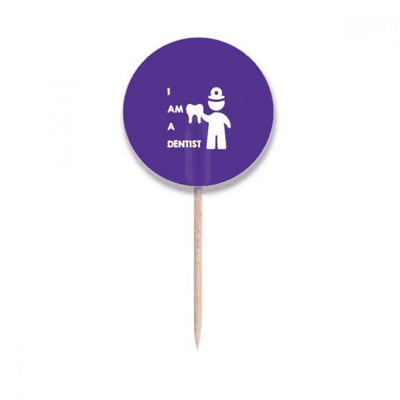 Dentist Dental Body Job Art Deco Fashion Toothpick Flags Round Labels Party Decoration