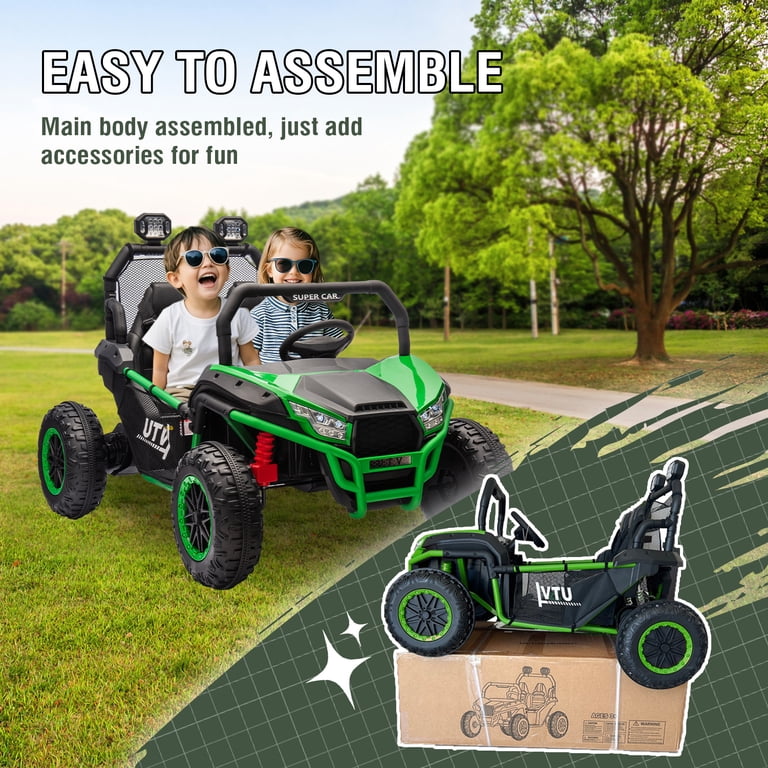 24V 2-Seater Kids Ride-On Dump Truck - Remote Control, Electric Dump Bed, LED Lights, Music, Up To 5 MPH