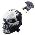 thumbnail image 3 of Máscara De Cabeza De Halloween Multiusos Sombrero De Calavera De Halloween Ajustable Fácil De Usar Gorra Completa Para Fiesta Cosplay Actividades Al Aire Libre Blanco Y Negro Inevent HA018051-00, 3 of 7