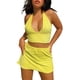 thumbnail image 2 of TRKIYQC Chaleco Sexy para Mujer y Traje de Falda Moda Color Sólido con Cordones Halter Tops y Falda Corta Ajustada TRKIYQC moderno, 2 of 9