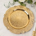 thumbnail image 6 of BalsaCircle 6 Gold Round 13 in Plastic Charger Plates Floral Embossed Design Scalloped Rim Party Decorations, 6 of 8