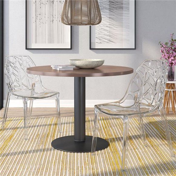32 x 17.25 x 21.50 in. Modern Cornelia Dining Chair, Clear - Set of 2