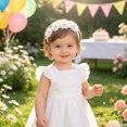 thumbnail image 2 of Cdudpw Baby Girl Headbands and Bows for Newborn Infant Toddler Nylon Hairbands Hair Accessories(White,0-24 Months), 2 of 5