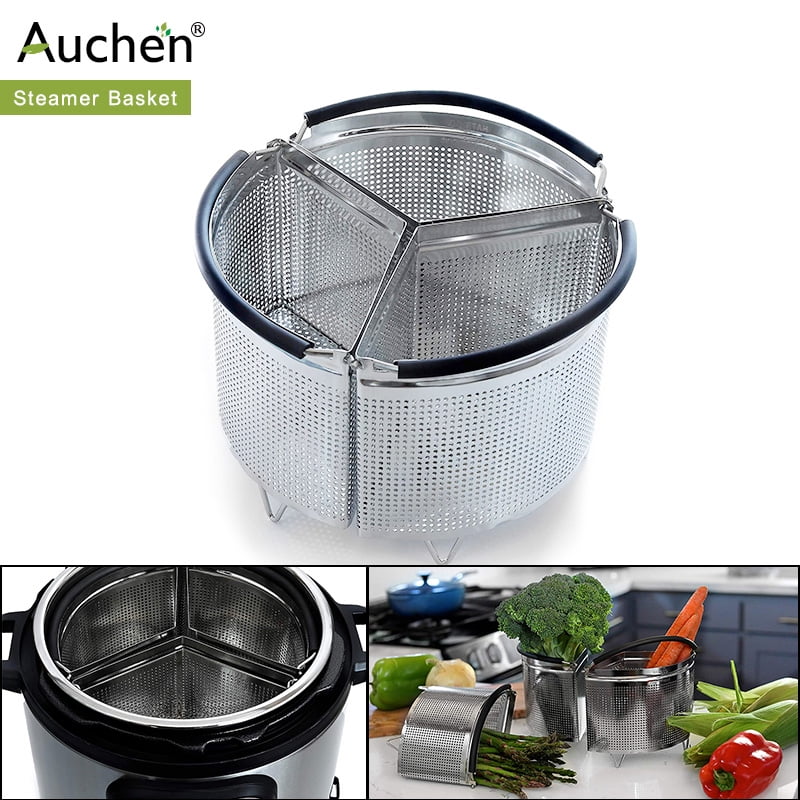 Steamer Basket Instant Pot,Divided Steamer Basket,Stainless Steel 3-Insert Compartment Pot Kitchen Accessories for 3Quart,6Quart or 8Quart Pressure Cooker