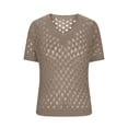 thumbnail image 3 of Posijego Women's Knit Sweater Short Sleeve Tops Summer Cutout Knit Pullover Sweaters Beach Vacation Tunic Tops, 3 of 9