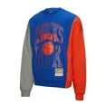 thumbnail image 2 of Unisex Mitchell & Ness-Blue New York Knicks Hardwood Classics Split 3 Pullover Sweatshirt, 2 of 5