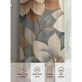 thumbnail image 3 of Burnt Orange Grey Flower Sheer Curtains for Living Room Bedroom Vintage Spring Floral Botanical Sheer Curtains 72 Inch Long 2 Panels Set Light Filtering Curtain Window Treatments Drapes, 3 of 6
