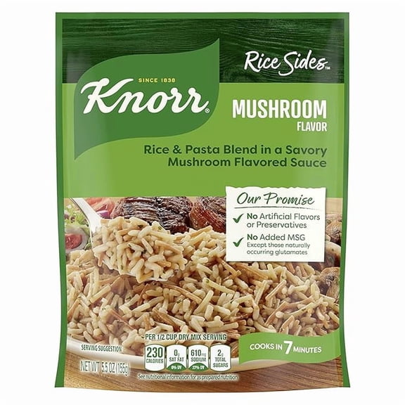 Pack of 2 Knorr Rice Sides For a Tasty Rice Side Dish Mushroom No Artificial Flavors, No Preservatives, No Added MSG 5.5 oz