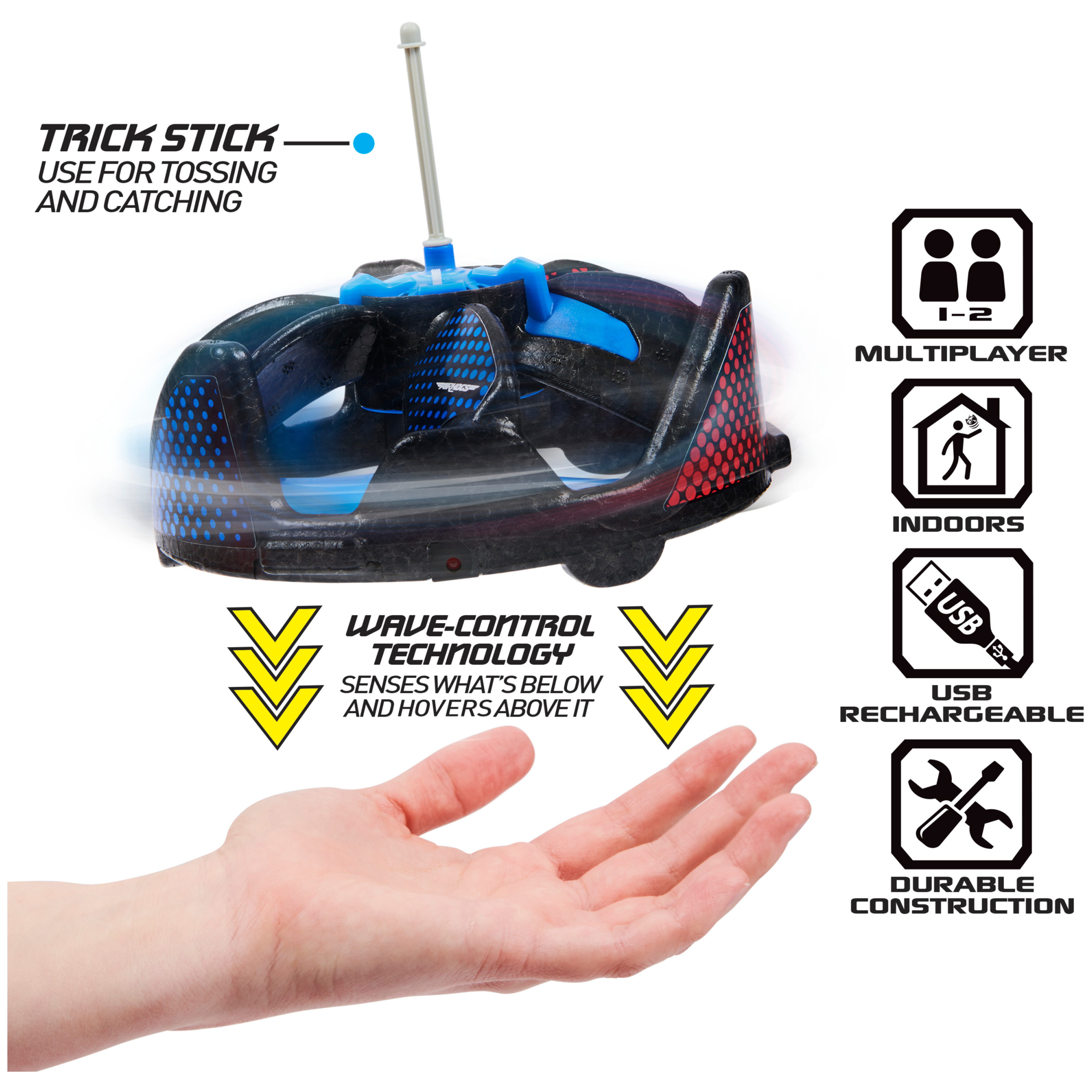 Air Hogs Gravitor with Trick Stick, USB Rechargeable Flying Toy - image 5 of 10