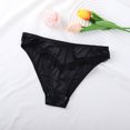 thumbnail image 2 of LNWUY Women's Fashion Solid Color Satin Silk Lace Hipster Panties Seamless Briefs Underwear Underpant Black XL, 2 of 4