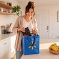 thumbnail image 3 of Walmart Reusable Shopping Bag, Foldable Grocery Tote Bag, Blue, 3 of 9