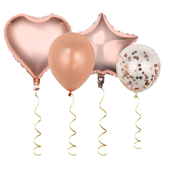 Light Autumn Versatile Latex Balloons, Rose Gold, 4 Count