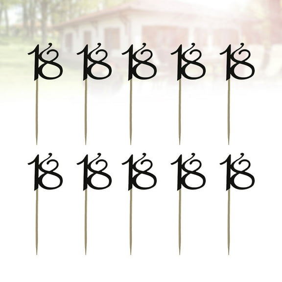 Worgeous Black 18th Birthday Cake Toppers 48 Pcs Paper Cupcake Decoration for Parties and Celebrations